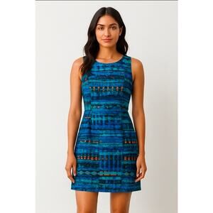 Tracy Reese Blue Sleeveless Lined Dress Women’s Small (Approx) Abstract
